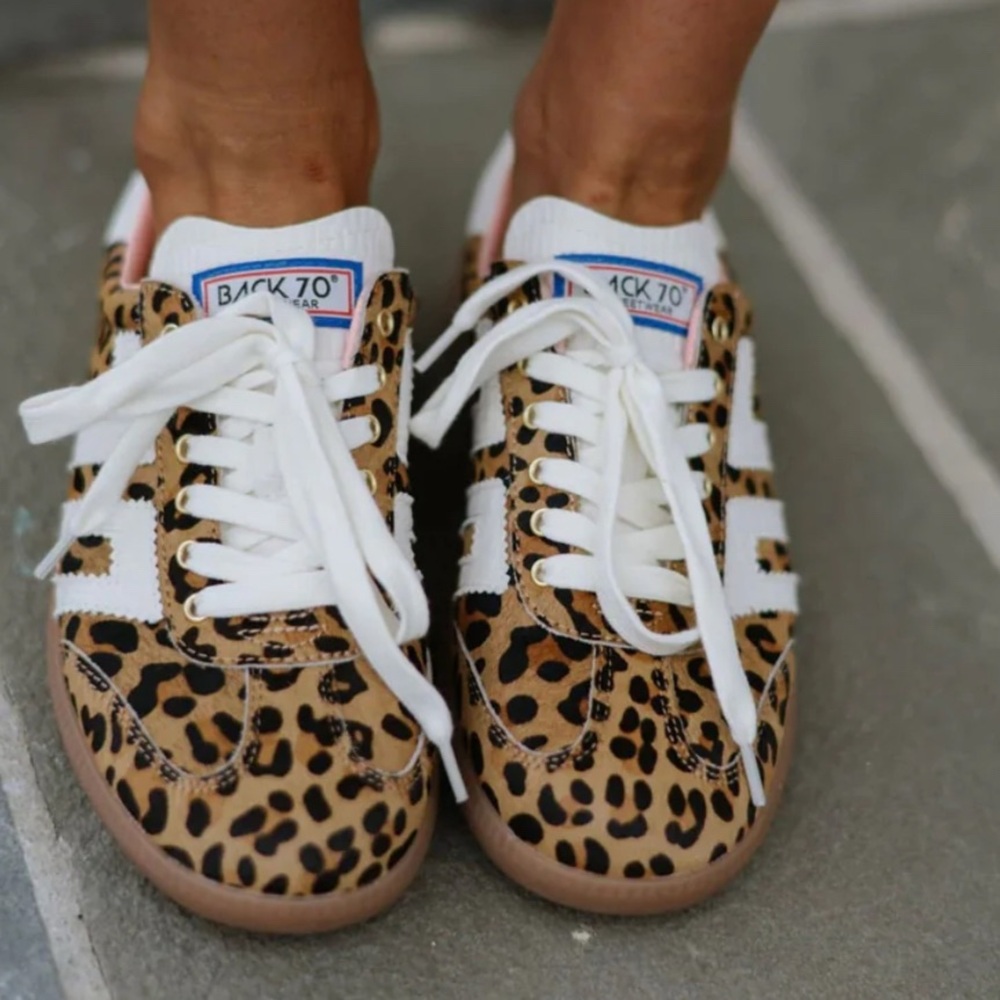 BACK 70 - CLOUD IN LEOPARD CAMEL WHITE SNEAKERS